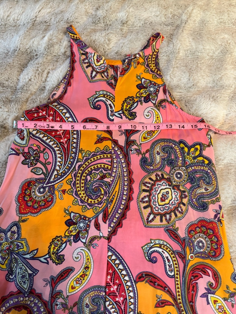 Old Navy Pink and Purple Paisley Halter Dress - Picture 4 of 5
